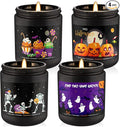 4 Pack Black Halloween Scented Candles -7oz Soy Wax Candles by ECLHTLNY