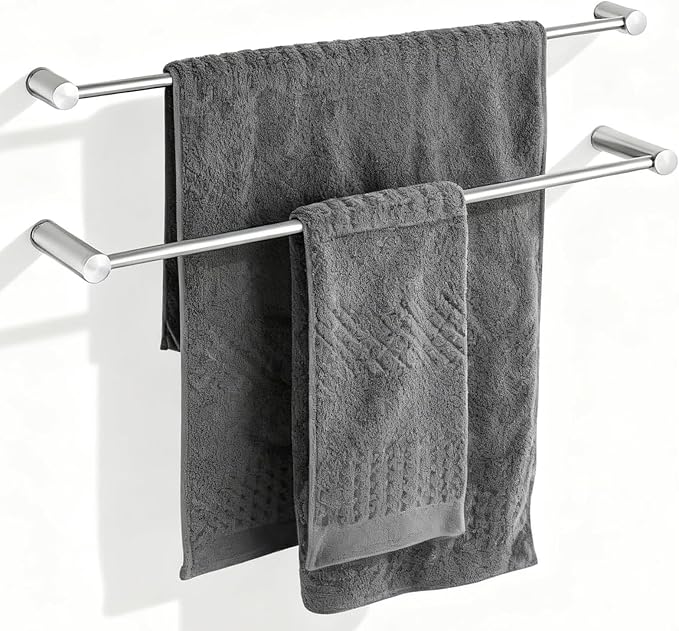 Towel Racks for Bathroom, NEWRAIN 30 inch Double Bath Towel Bar Wall Mounted by NEWRAIN