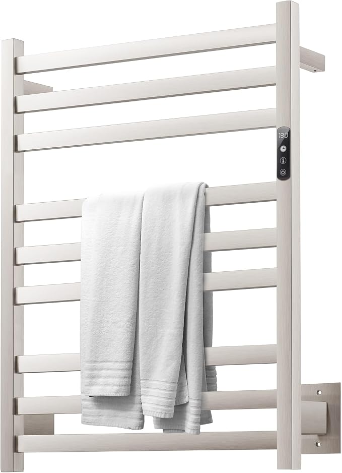 9 Bars Wall Mounted Towel Warmer, Heated Towel Rack by Unknown