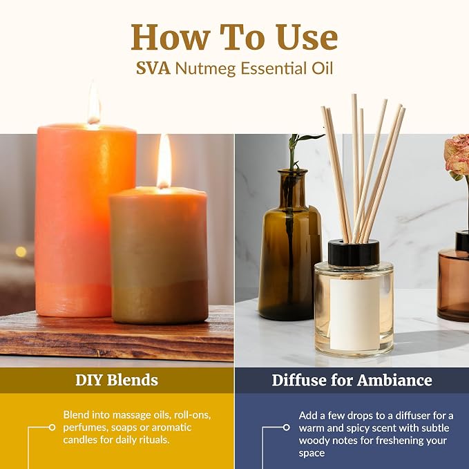 SVA Nutmeg Essential Oil – 4 Fl Oz – 100% Natural Nutmeg Oil - Image 6
