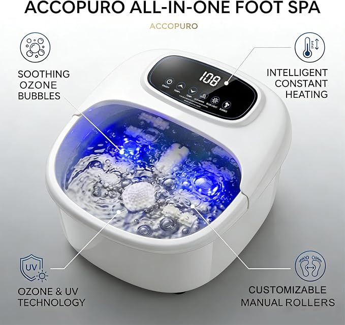 Foot Spa Bath Massager with Heat & Bubbles, Foot Soaking Tub with UV Ozone - Image 3