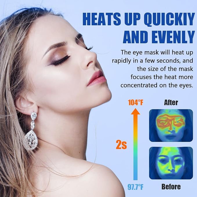 Heated Eye Mask, Washable Dry Eye Mask Heat Eye Compress - Image 4