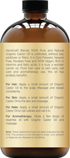Handcraft Blends Cold-Pressed Organic Castor Oil 16 Fl Oz | Glass Bottle | 100% - Image 2