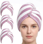 3 Pack Microfiber Hair Towel Wrap by YHPDYL