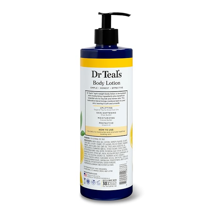 Dr Teal's Body Lotion, Lemon Prebiotic Lemon Balm & Essential Oils, 18 fl oz - Image 8