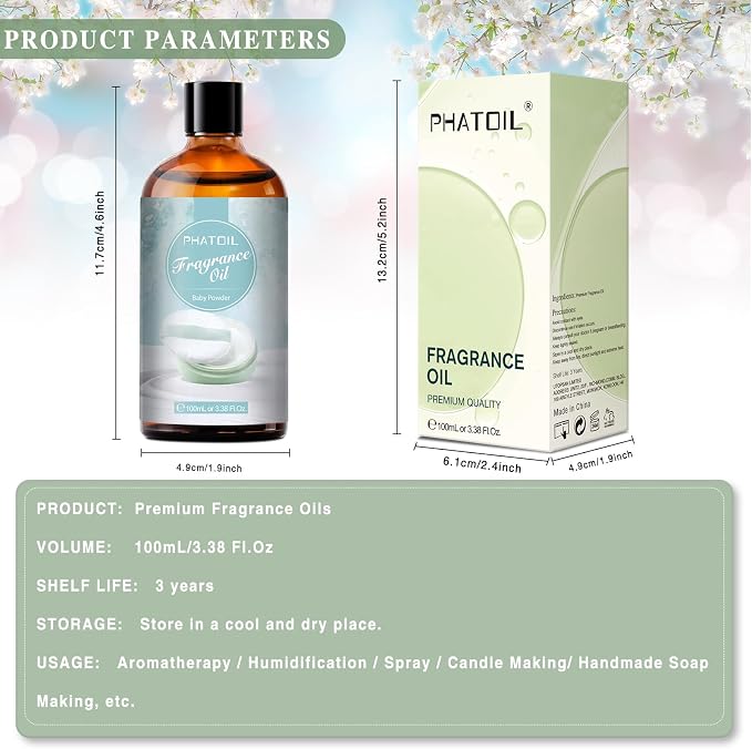 PHATOIL 3.38FL.OZ Baby Powder Fragrance Oils - Image 3