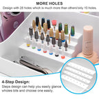 ANRUI Nail Drill Machine & Bits Storage Box, Plastic Nail desk organizer of 28 - Image 3