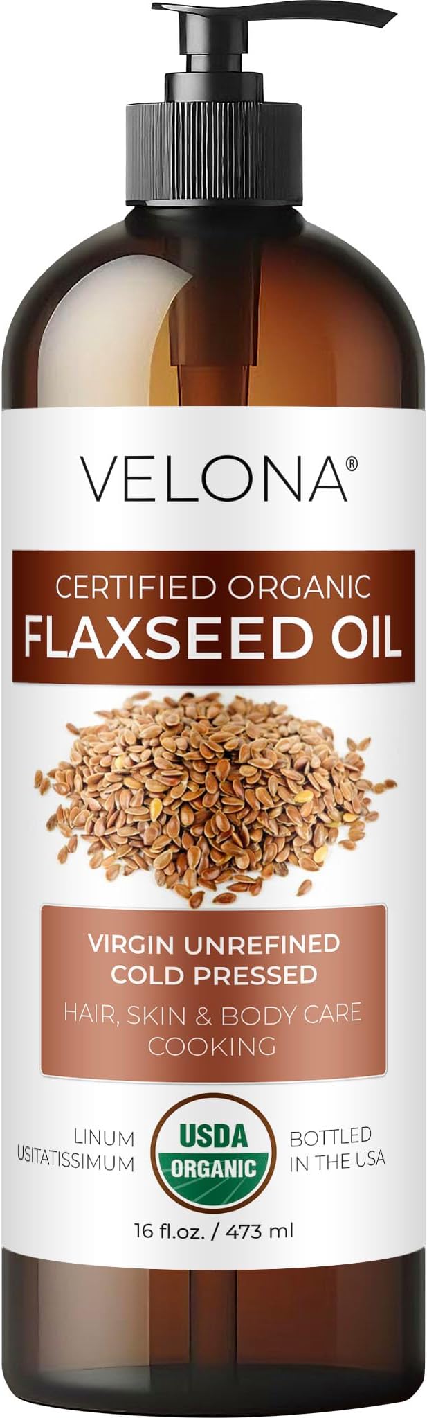 velona USDA Certified Organic Flaxseed Oil by VELONA