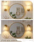 Fabric Bathroom Light Fixture, HWH 1-Light Sconce Wall Lighting - Image 4