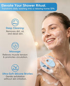 1 Pack Soft Silicone Shower Brush Body Wash Bath Exfoliating Skin Massage - Image 2