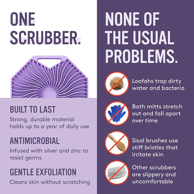 Sud Scrub® Antimicrobial Silicone Body Scrubber, Exfoliating Body Brush - Image 4