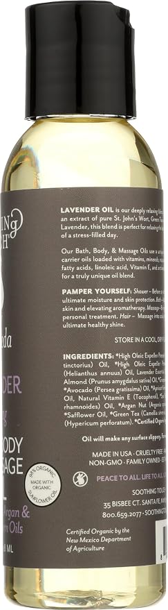 Soothing Touch Ayurveda Organic Bath, Body & Massage Oil, Calming Lavender - Image 6