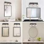LNC 24'' Large Bathroom Light Fixtures, Industrial 3 Mason Jar Vanity Light - Image 5
