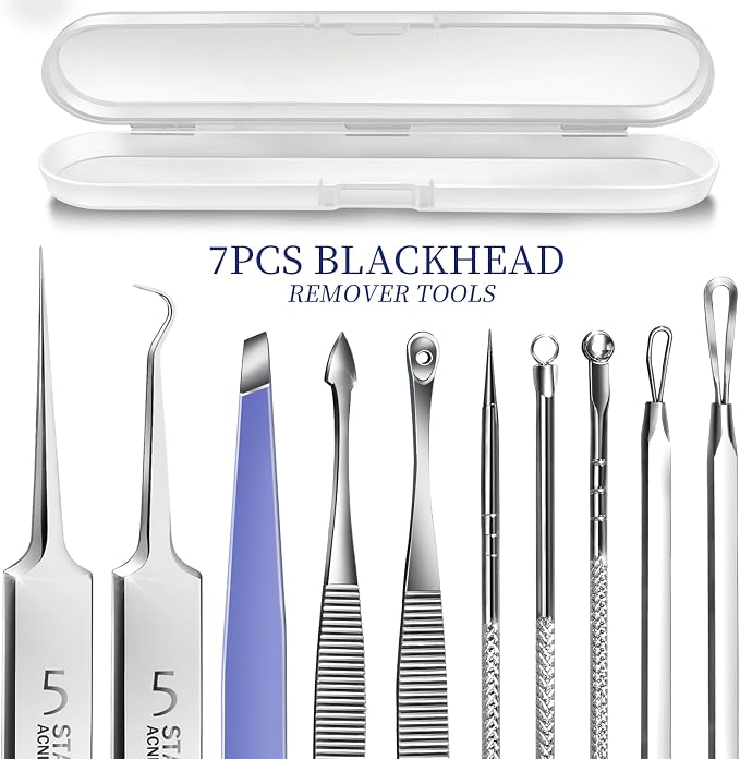 Teenitor 7 Pcs Pimple Popper Tool Kit, Surgical Grade Blackhead Remover Tools - Image 8