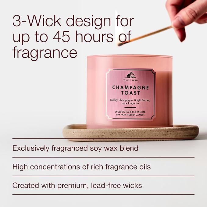 Bath & Body Works Champagne Toast 3-Wick Candle - Image 4