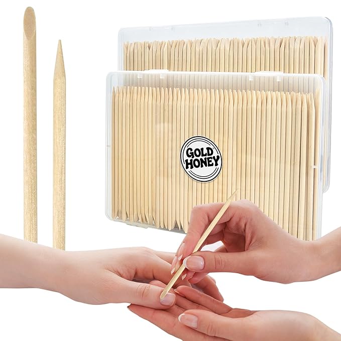 GOLD HONEY 360PCS Cuticle Pusher Wood in Boxed by GOLDHONEY