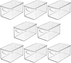 mDesign Deep Plastic Bathroom Storage Bin Box, Lid/Built-in Handles, - Image 9
