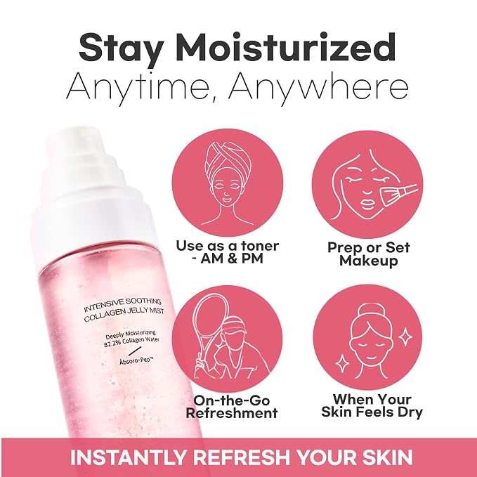 Intensive Soothing Collagen Jelly Mist, Deep Hydrating Pink facial mist - Image 6