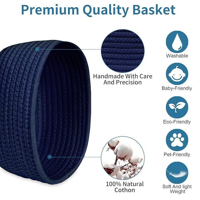 ABenkle 【2 Pack】 Small Woven Baskets, Tiny Oval Shallow Storage Baskets - Image 3