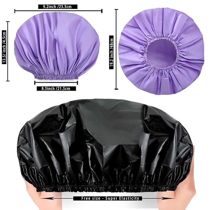 Jumbo Size Shower Cap 2 PCS Waterproof Shower Caps - Image 4