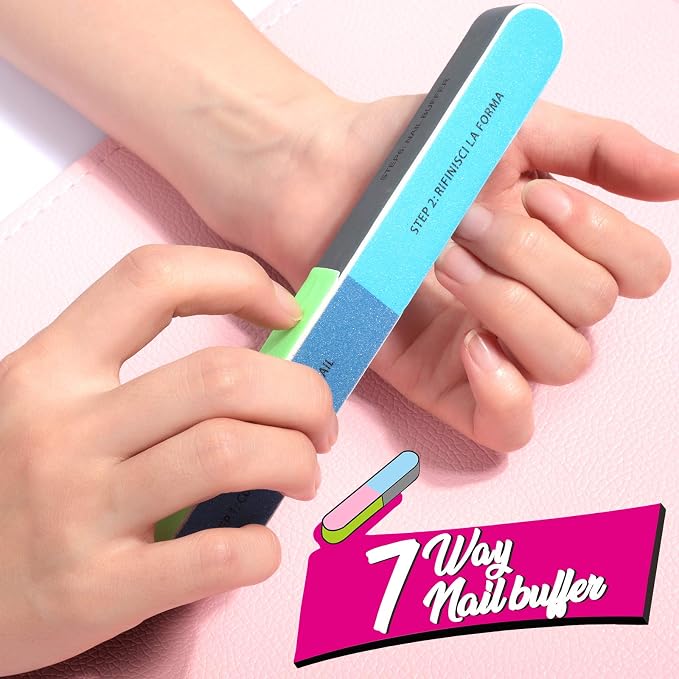 FANDAMEI Nail File and Buffer, Professional Manicure Tools Kit. 8PCS - Image 4