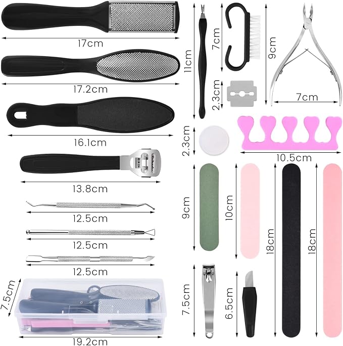 Professional Foot Care Kit, 30-Piece Pedicure Set - Image 2