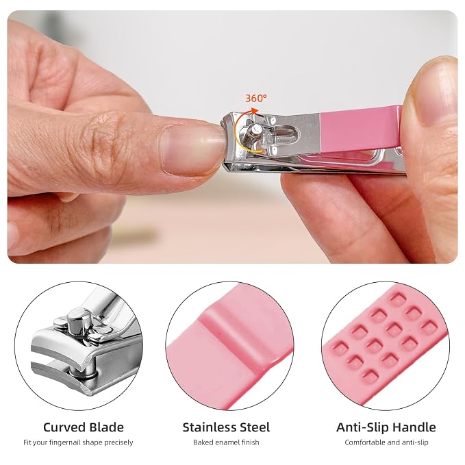 10 in 1 Manicure kit for Women Professional Pink Nail kit, Nail Care kit and - Image 4