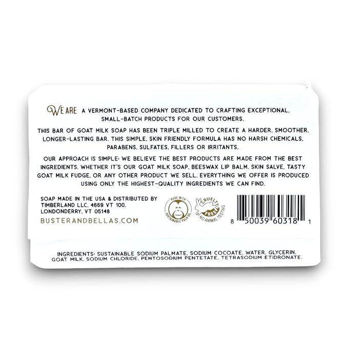 Buster & Bella's Unscented Triple Milled Goat Milk Soap - Image 2