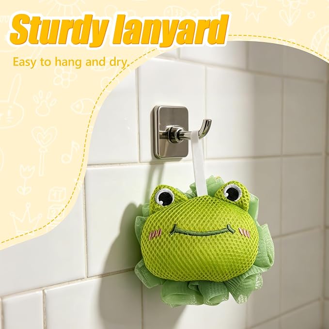 Kids Loofah, Cute Cartoon Animal Kids Bath Sponge - Image 4