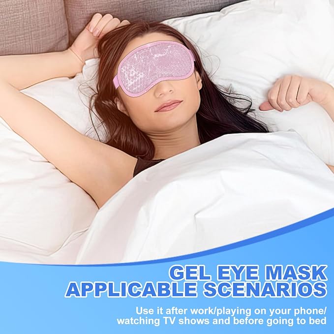 candyfouse 2Pack Cold Cooling Eye Mask, Reusable Hot Colder Therapy Gel Bead - Image 7