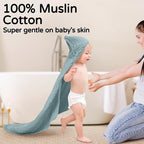 Yoofoss Hooded Baby Towels for Newborn 2 Pack 100% Muslin Organic Cotton Baby - Image 2