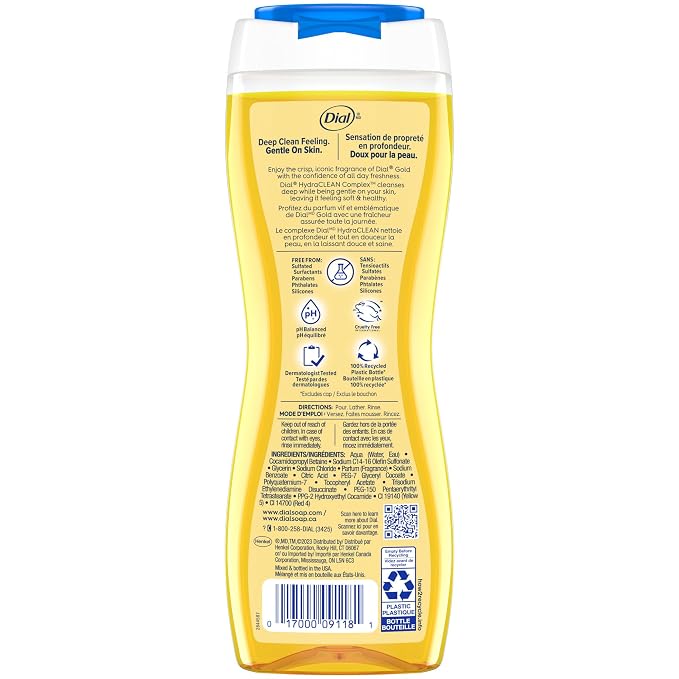 Dial Body Wash, Advanced Clean Gold, 16 Fl Oz, Hydraclean Complex & Vitamin E - Image 6