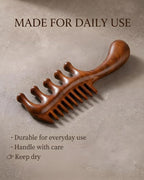 Wooden Scalp Massager Comb – Natural Wood Wide & Fine Tooth - Image 8