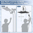 Hibbent 5-spray Filtered Rainfall Shower Head Combo, High Pressure 13'' - Image 5