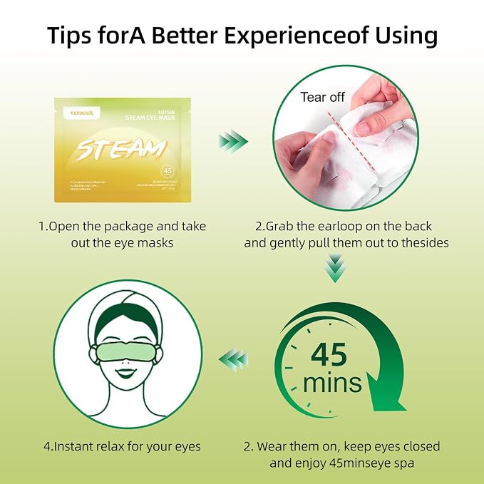 Venrock Lutein Self-Heating Steam Eye Mask 10 Packs - Image 9
