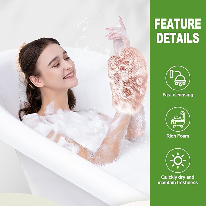 Honeycomb Exfoliating Bath Gloves - Image 5