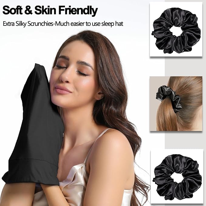 Satin Bonnet for Sleeping Night Cap, Adjustable Satin Lined Silk Bonnets Sleep - Image 7