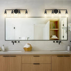 4-Light Vanity Light Fixture, Industrial Black Wall Sconce Lighting Fixture - Image 3