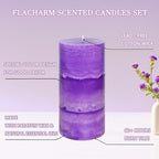 3" x 6" Handmade Pillar Candles Lavender Scented Purple Decorative Candles - Image 3