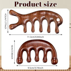 2 Pack Wooden Head Scalp Massager Comb, Scalp Massager Loc Comb Wooden Scalps - Image 2