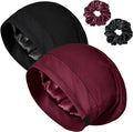 Satin Bonnet for Sleeping Night Cap, Adjustable Satin Lined Silk Bonnets Sleep by ROYBENS