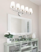 Bathroom Light Fixtures, 5 Light Brushed Nickel Vanity Lights - Image 6