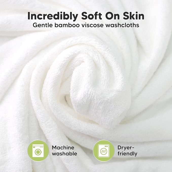 6-Pack Baby Washcloths – Soft Absorbent Viscose from Bamboo Washcloths - Image 2