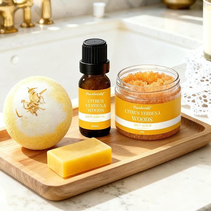 Mother's Day Gift, Citrus Verbena Bath Set Self Care - Image 2