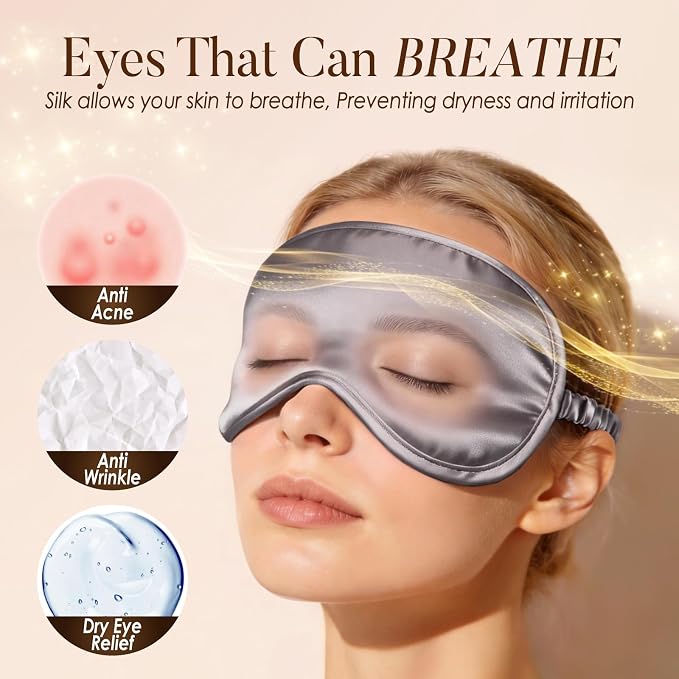 LULUSILK Mulberry Silk Sleep Eye Mask Blindfold - Image 5