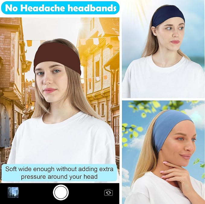 RITOPER Wide Headbands for Women Non Slip, Workout Yoga Running Womens Headband - Image 5