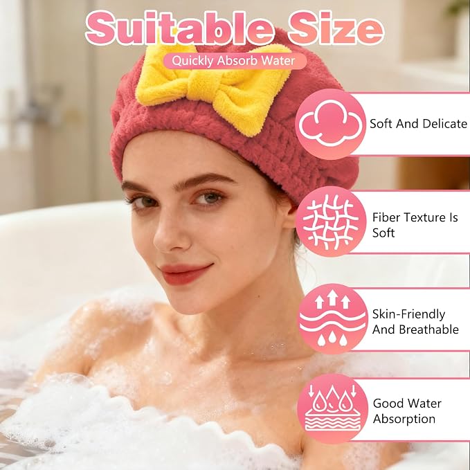 2 Pack Ultra Absorbent Hair Quick Drying Towel - Image 3