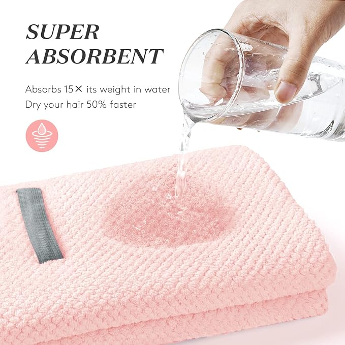 YFONG Large Hair Towel Wrap for Women, Super Absorbent Microfiber Hair Towel - Image 6