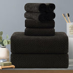 8-Piece Dark Coffee Bath Towels Set, 2 Oversized Large Bath Towels Sheet by Hailea