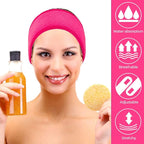 Whaline Spa Facial Headband 4 Packs Head Wrap Terry Cloth Headband Adjustable - Image 6